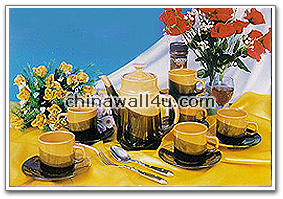 CT317 3-tone tea set 13 pcs 